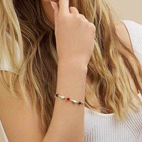 Neiman Marcus 18K Gold Plated Beaded Elephant Bracelet - Picture 5 of 5